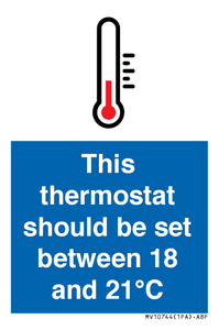 This thermostat should be set between 18 and 21°C